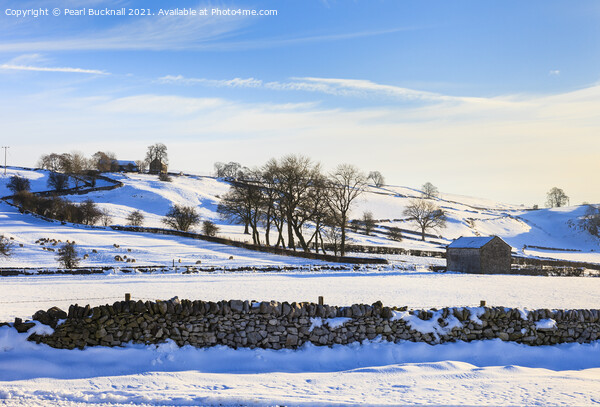 Winter Landscape in Derbyshire Peak District Picture Board by Pearl Bucknall