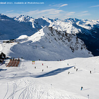 Buy canvas prints of St Anton Alpine Ski Slopes Austria by Pearl Bucknall