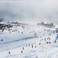 Buy canvas prints of Skiing at Samoens-Morillon ski area France by Pearl Bucknall