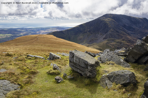 View from Mynydd Tal-y-mignedd on Nantlle Ridge  Picture Board by Pearl Bucknall