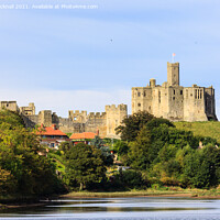 Buy canvas prints of River Coquet and Warkworth Castle by Pearl Bucknall