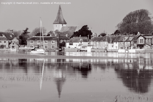 Bosham Reflected in Chichester Harbour West Sussex Picture Board by Pearl Bucknall
