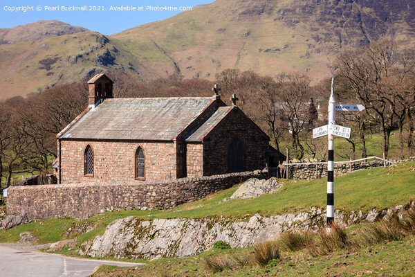 Buttermere Church Lake District Picture Board by Pearl Bucknall