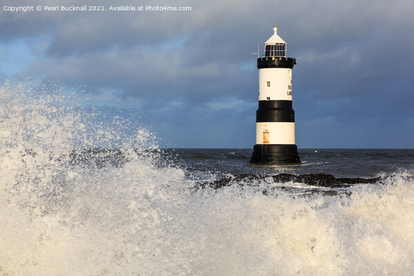 Rough Seas by Penmon Lighthouse on Anglesey Picture Board by Pearl Bucknall