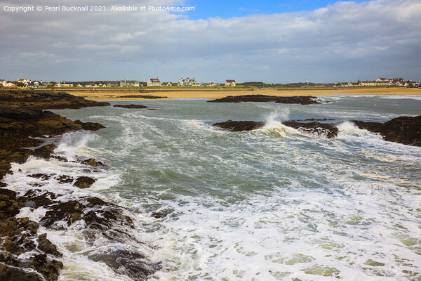Rough Seas in Trearddur Bay Anglesey Picture Board by Pearl Bucknall