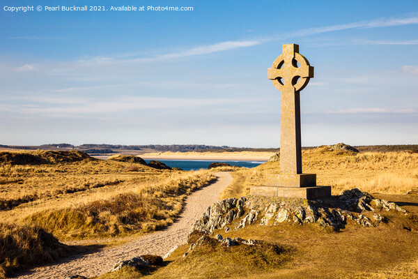 Llanddwyn Island Celtic Cross Anglesey Picture Board by Pearl Bucknall