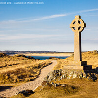 Buy canvas prints of Llanddwyn Island Celtic Cross Anglesey by Pearl Bucknall