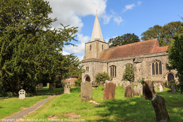 Pluckley Village Church Kent Picture Board by Pearl Bucknall