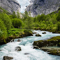 Buy canvas prints of Glacial River Jostedalsbreen National Park Norway by Pearl Bucknall