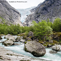 Buy canvas prints of Briksdalen in Jostedalsbreen National Park Norway by Pearl Bucknall