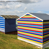 Buy canvas prints of Colourful Beach Huts in Whitstable Kent by Pearl Bucknall