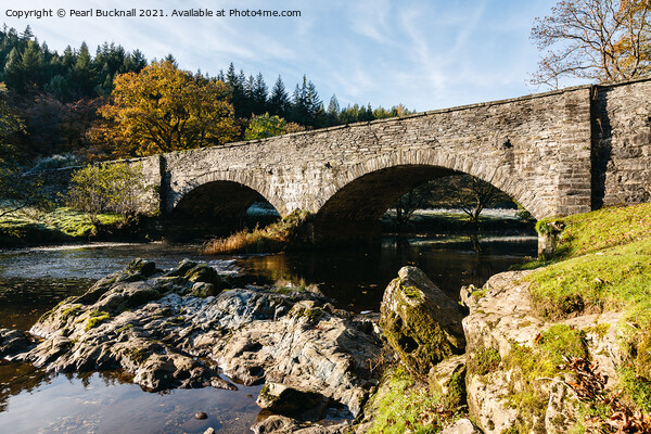 Afon Llugwy River and Ty Hyll Bridge Snowdonia Picture Board by Pearl Bucknall