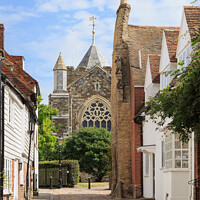 Buy canvas prints of Quaint Cobbled Street in Rye East Sussex by Pearl Bucknall