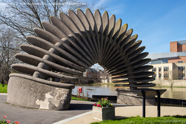 Quantum Leap Sculpture in Shrewsbury Picture Board by Pearl Bucknall