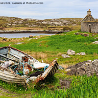 Buy canvas prints of Abandoned by Loch Sgioport on South Uist Scotland by Pearl Bucknall