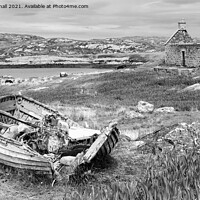 Buy canvas prints of Abandoned on South Uist Scotland Black and White by Pearl Bucknall