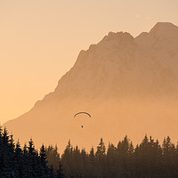 Buy canvas prints of Paraglider in front of mountain, Salzburg, Austria by Bernd Tschakert