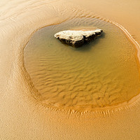 Buy canvas prints of Beach rock puddle, Wales, UK by Bernd Tschakert