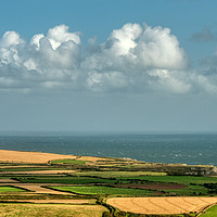 Buy canvas prints of Fields and Pastures, Rhossili Coast, Gower, Wales by Bernd Tschakert