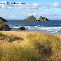 Buy canvas prints of holywell bay cornwall by Kevin Britland