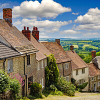 Buy canvas prints of Gold hill Shaftsbury by Kevin Britland