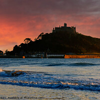 Buy canvas prints of Mounts bay sunset  by Kevin Britland