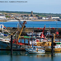 Buy canvas prints of newlyn harbour cornwall by Kevin Britland