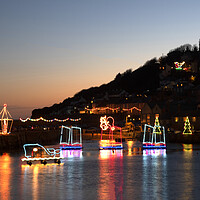 Buy canvas prints of Mousehole christmas lights by Kevin Britland