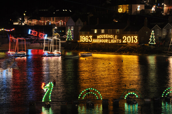 Mousehole christmas lights Picture Board by Kevin Britland