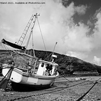 Buy canvas prints of Port isaac in black and white by Kevin Britland