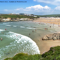 Buy canvas prints of Porth beach newquay by Kevin Britland