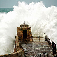 Buy canvas prints of Stormy weather in cornwall by Kevin Britland