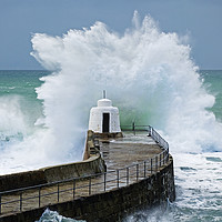 Buy canvas prints of stormy sea cornwall by Kevin Britland