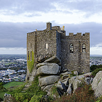 Buy canvas prints of carnbrea castle cornwall by Kevin Britland