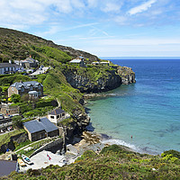 Buy canvas prints of trevaunance cove at st agnes in cornwall, england. by Kevin Britland