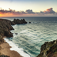 Buy canvas prints of porthcurno cornwall by Kevin Britland