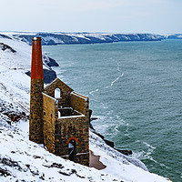 Buy canvas prints of winter on the coast of cornwall by Kevin Britland