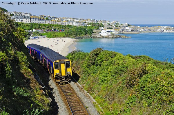 train on st.ives branch line cornwall Picture Board by Kevin Britland