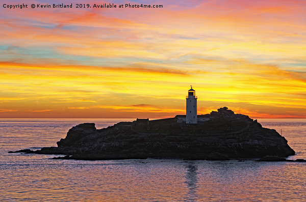 godrevy lighthouse sunset Picture Board by Kevin Britland