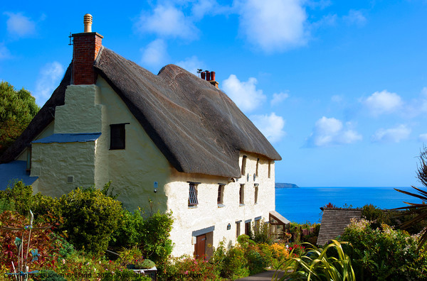 thatched cottage cornwall, england Picture Board by Kevin Britland
