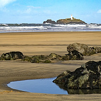 Buy canvas prints of godrevy beach cornwall by Kevin Britland