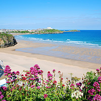 Buy canvas prints of sandy beach newquay cornwall by Kevin Britland