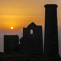 Buy canvas prints of tin mine sunset cornwall by Kevin Britland