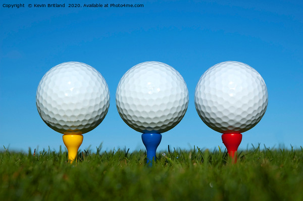golf balls on tees Picture Board by Kevin Britland