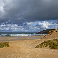 Buy canvas prints of holywell bay cornwall by Kevin Britland