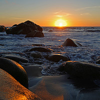 Buy canvas prints of Coastal Sunset Cornwall by Kevin Britland
