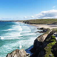 Buy canvas prints of perranporth beach cornwall by Kevin Britland