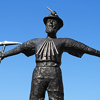 Buy canvas prints of tin miner sculpture by Kevin Britland