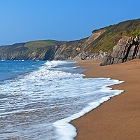 Buy canvas prints of porthbeor beach cornwall by Kevin Britland