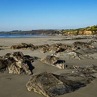 Buy canvas prints of carne beach roseland cornwall by Kevin Britland